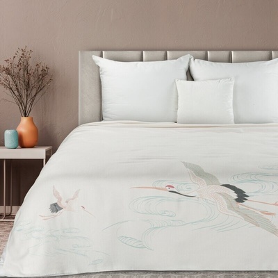 Takoy PREMIUM Deka MILA polyesterovo-akrylová s potiskem jeřábů-HF-425302 150 x 200 cm