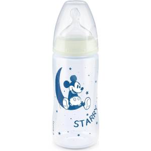 Nuk Шише NUK - First Choice, Mickey, Night, Temperature control, 6-18 месеца, 300 ml (10216012)