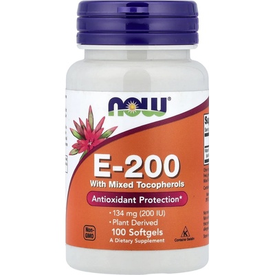 Now Foods Vitamín E 200 100 kapsúl