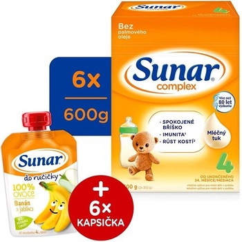 Sunar Complex 4 6× 600 g + Sunar do ručičky 100% ovoce