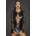Noir Handmade F253 Short Powerwetlook Dress with Lace Sleeves M