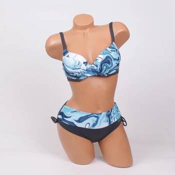 Image 1 of Дамски бански в графитено с мраморен ефект - чашка b