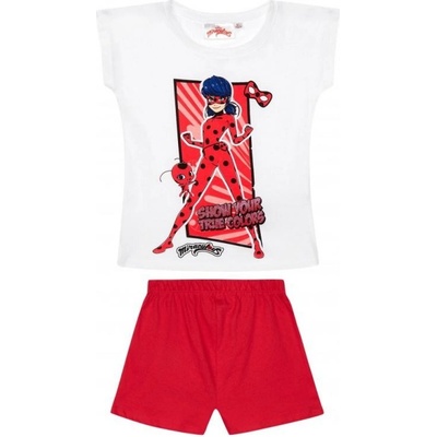 Dievčenské pyžamo KÚZELNÁ LIENKA biela červené