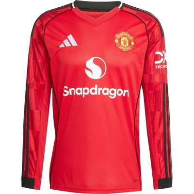 Adidas Футболна фланелка Adidas Manchester United Long Sleeve Home Shirt 2025 2026 Adults - Red