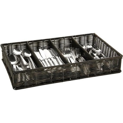 APS Košík na príbory z polypropylénu čiernohnedý 530x325x90 mm | APS 11966