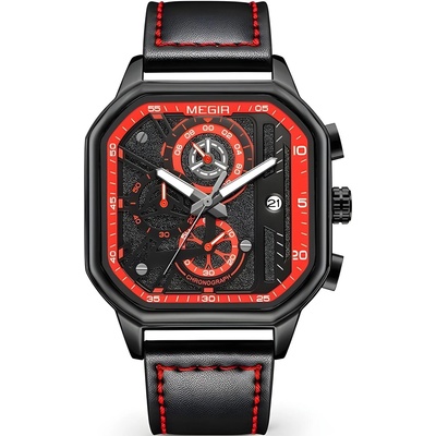 MEGIR Часовници megir li-38567 - Черен / Червен kp38567 (li-38567)