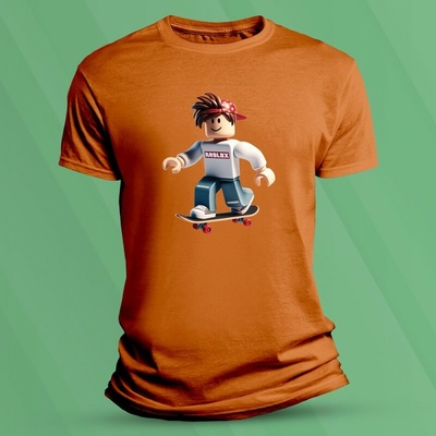 Sandratex dětské tričko s potiskem Roblox avatar 2 Oranžová