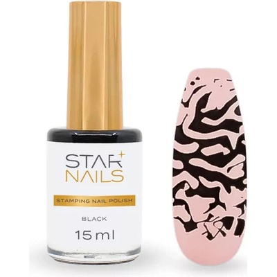 Stamping nail polish black 15ml, lak na pečiatkovanie