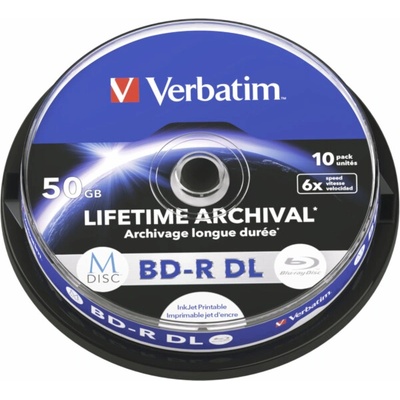 Verbatim BD-R 50GB 6x, printable, spindle 10ks (43847) – Zboží Živě