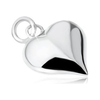 Šperky eshop Stříbrný 925 přívěsek ve tvaru souměrného srdce lesklý vypouklý hladký SP27.09