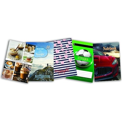 Екобелан Тетрадка А5, 80 листа, широк ред, вестникарска хартия