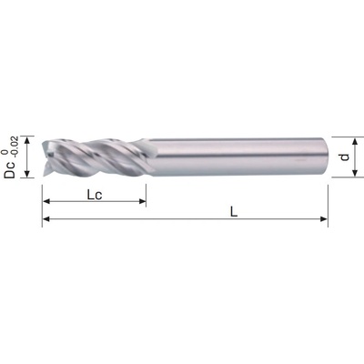 OSL Fréza tvrdokovová 3-břitá 4,00x11x50 stopka 4,0, alu