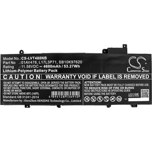 Cameron Sino Батерия за лаптоп CAMERON SINO, За LENOVO ThinkPad T480s, L17L3P71, 11.58V, 4600mAh (17062)