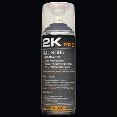 Farba v spreji 2K PRO matná RAL 9005 sýto čierna 400 ml