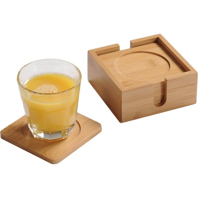 Kesper Комплект подложки за чаши Kesper 58746, 10x10 см, 6 бр, Бамбук, Кутия, Кафяв (58746)