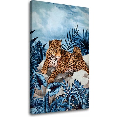 Obraz na plátně GEPARD NA SKLE 001 - 50x70 cm