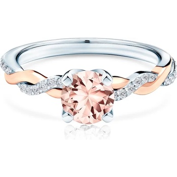 Image 1 of SAVICKI Годежен пръстен Savicki: двуцветно злато, морганит