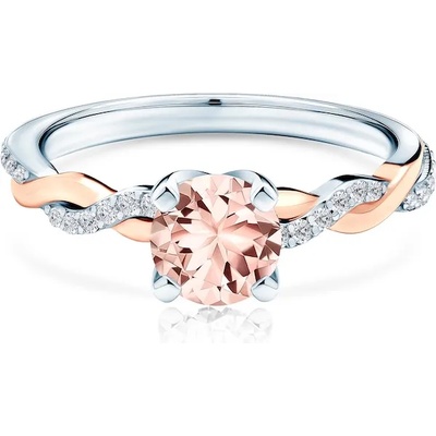 SAVICKI Годежен пръстен Savicki: двуцветно злато, морганит