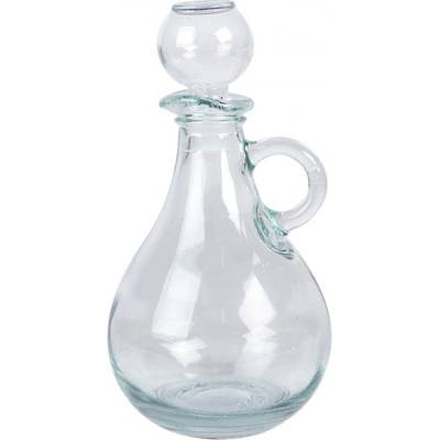 Clayre & Eef Dekorační skleněná láhev karafa se zátkou a ouškem - 325 ml