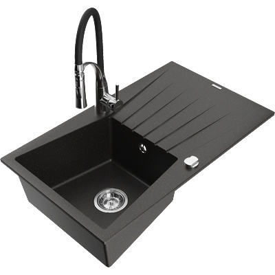 Mexen Cesar гранитна кухненска мивка с 1 отделение с отцедник и кухненски (6514-75-73450-07)