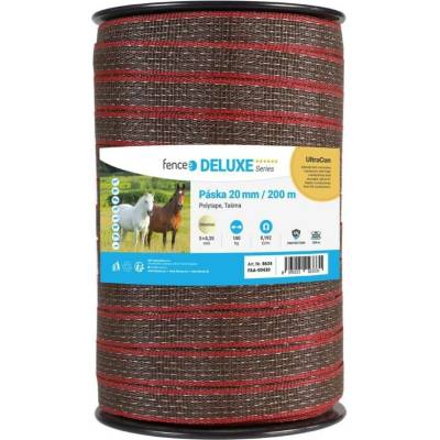 VNT electronics s.r.o. Páska pro elektrický ohradník, šířka 20 mm, hnědo-červená, délka 200 m