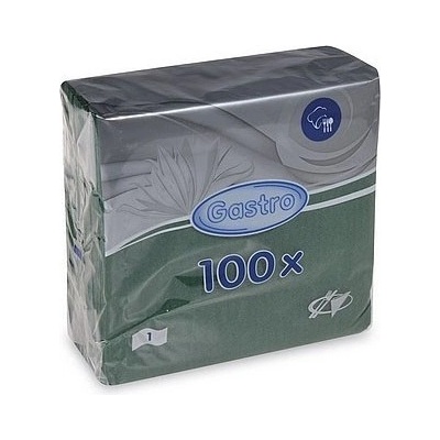 Gastro ubrousky papírové 1V 100ks tmavě zelené 33x33cm