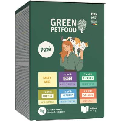 Green Petfood Adult Paté Tasty Mix 5 druhů 6 x 85 g
