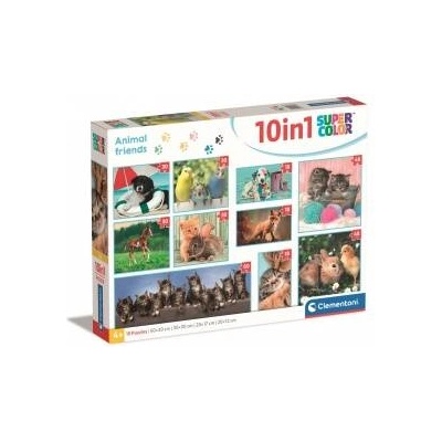 Clementoni Puzzle 10in1 Super Color Animal Friends