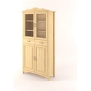 Drewmet Vitrína Castello Borovice 2barevný - Bílá+Rustikální