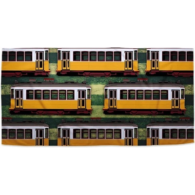 Sablio Uterák Lisabonské historické električky Zelený Pattern 70 x 140 cm