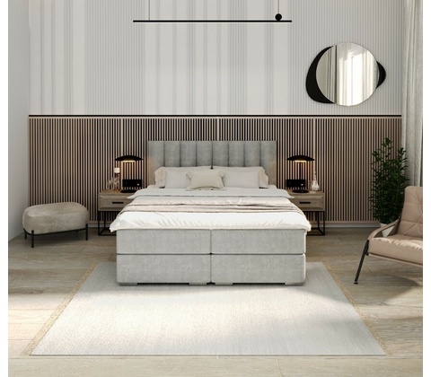 FDM Lincoln Boxspring sivá
