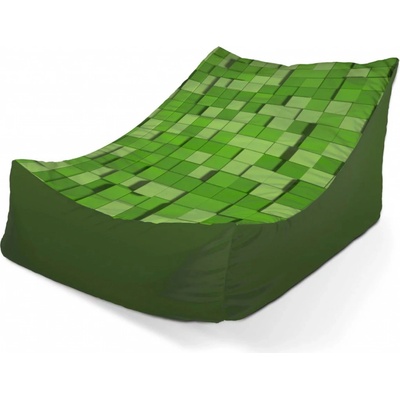 Sablio sedací vak Lounge Green Blocks 3D 80 x 95 x 50 cm