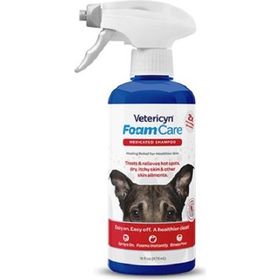 Vetericyn šampón FoamCare Medicated pre psy mačky a hlodavce 473 ml
