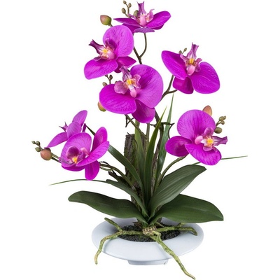 Umelá Orchidea fialová v miske, 41cm