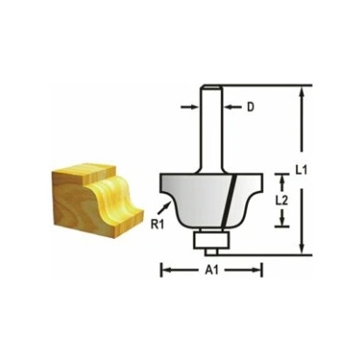 MAKITA D-48767 Profilová fréza s ložiskemstopka 8 mm,38,1x17,5x60 mm