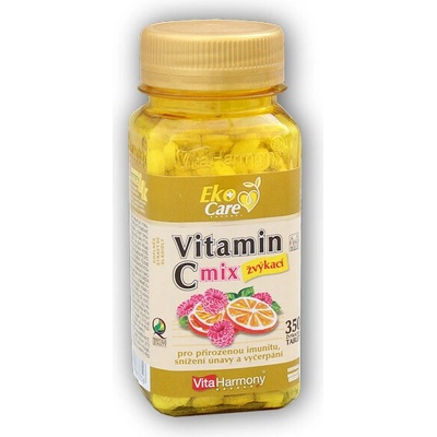 VitaHarmony Vitamin C 100 mg MIX pomeranč a malina 350 žvýkacích tablet