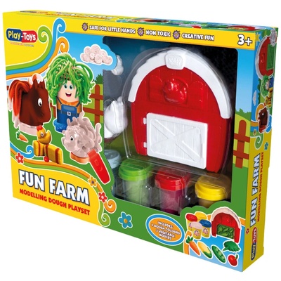 Play-Toys Комплект с моделин Play-Toys - Забавната ферма (1956-1)