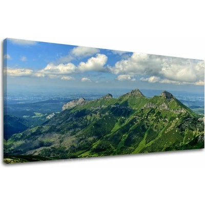 Obraz zelených vrchov slovenských hôr na plátne — panoráma - 40x80 cm