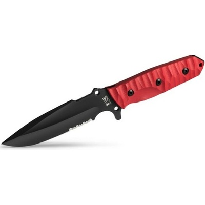 Grundéns Maraudeur Survival Knife G10 Red Handle/Serrated Blade + Kydex Sheath