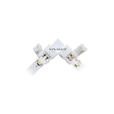 VIVALUX КОНЕКТОР ЗА LED ЛЕНТА VIVALUX ЪГЛОВ СВЪРЗВАЩ 8 и 10мм 12V 14x16x5мм 2бр (VIV003910)