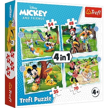 Trefl Puzzle 4v1 - Хубавият ден на Мики / Disney Standard Characters (34604)