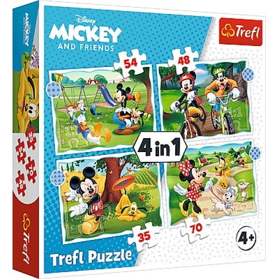 Trefl Puzzle 4v1 - Хубавият ден на Мики / Disney Standard Characters (34604)