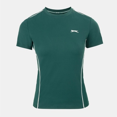 Slazenger TECH CONTRAST DETAIL TENNIS TEE - Forest Green