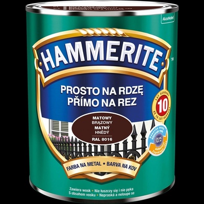 Hammerite Přímo na rez barva na železné kovy matná hnědá 0,7L