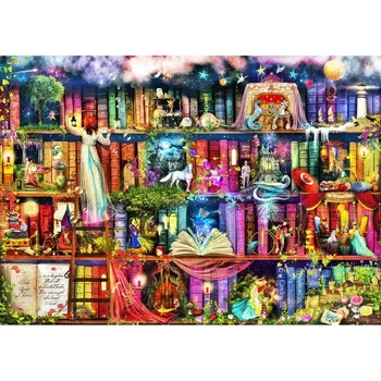 Wooden City - Puzzle Treasure Hunt Bookshelf wooden - 1 000 piese