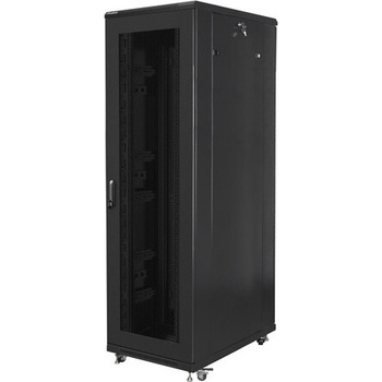 Lanberg Комуникационен шкаф Lanberg rack cabinet 19" free-standing 42U/800x1000 (flat pack) with mesh door black (FF01-8042-23B)