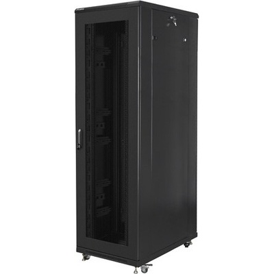 Lanberg Комуникационен шкаф Lanberg rack cabinet 19" free-standing 42U/800x1000 (flat pack) with mesh door black (FF01-8042-23B)