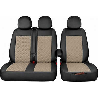 Autopotah Automega Citroen Jumper II, 3 M., 2006, a FL 2016, ekokůže CARO tmavobéžové