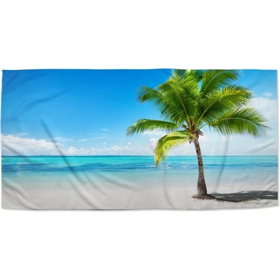 Sablio Ručník s potiskem Palma na pláži 50 x 100 cm