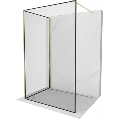 Mexen Kioto душ параван Walk-in 110 x 100 cm, черна рамка, златна - 800-110-212-50-70-100 (800-110-212-50-70-100)
